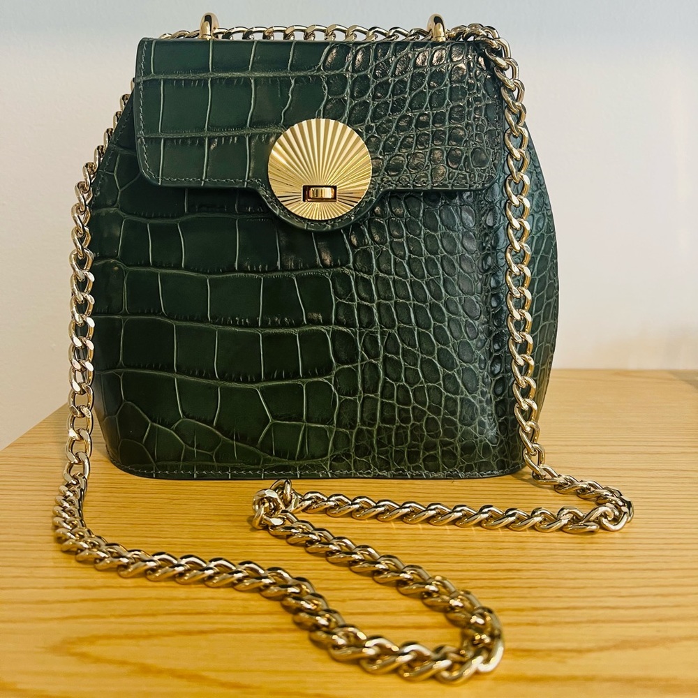 Croc Dark Green Hand Bag